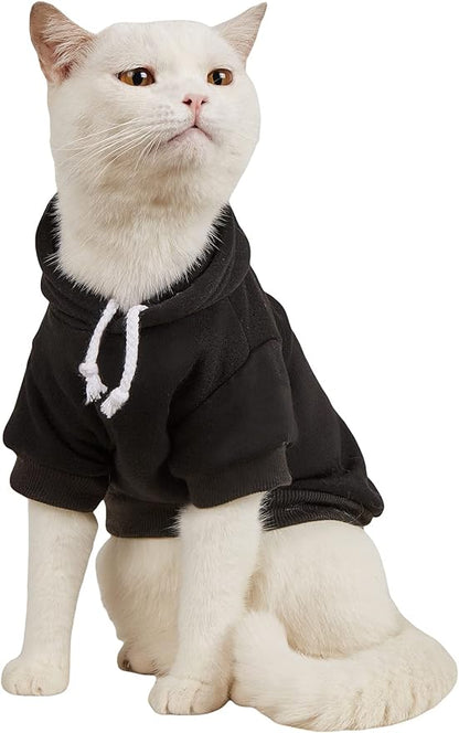 QWINEE Basic Dog Hoodie Sweatshirt Puppy Sweater Warm Cat Costumes Pet Clothes by QWINEE
