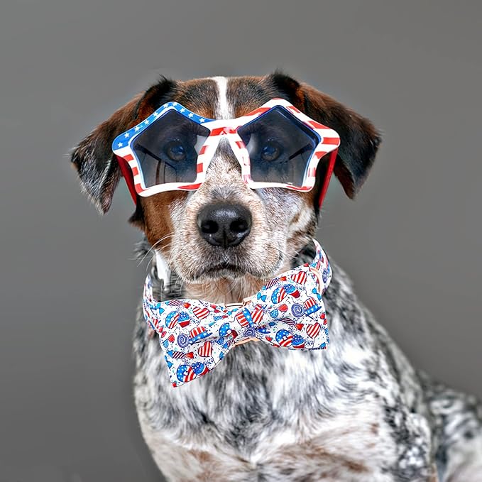 Lionheart glory American Flag Dog Collar, 4 of July Dog Bow Collar Heavy Duty - Image 6