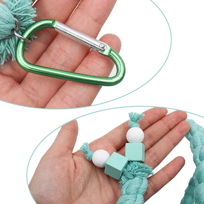 Dnoifne 59 Inch Spiral Rope Perch, Bird Cage Stand Pole Accessory, Climbing Toy - Image 5