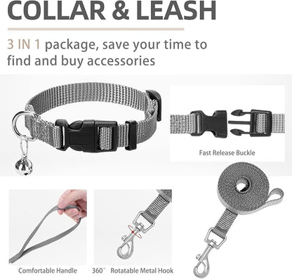 PUPTECK Adjustable Dog Harness Collar and Leash Set Step in No Pull Pet Harness - Image 4