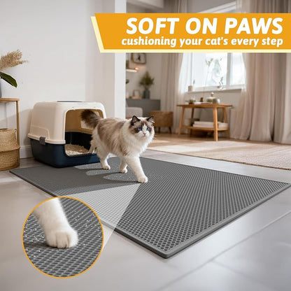Pieviev Cat Litter Mat Double Layer Waterproof Urine Proof Trapping Mat 1 Pack) - Image 4
