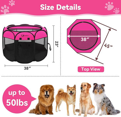 Dog Cat Playpen, Large Puppy Pet Playpen, Dog Crate Tent Cage Indoor/Outdoor - Image 8