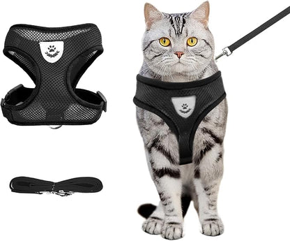 shudyear Summer cat Chest Harness and Leash, Anti-Escape Adjustable Soft mesh by Shudyear