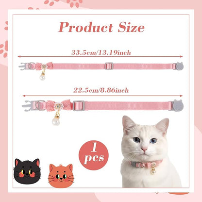 Cat Collar Breakaway, Adjustable Pink Cat Collar - Image 2