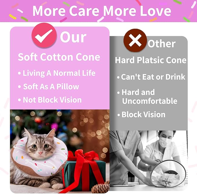 Cat Cone Collar Soft, Waterproof Cat Recovery Collars Spay Cones to Stop - Image 6
