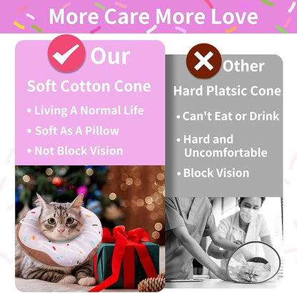 Cat Cone Collar Soft, Waterproof Cat Recovery Collars Spay Cones to Stop - Image 6