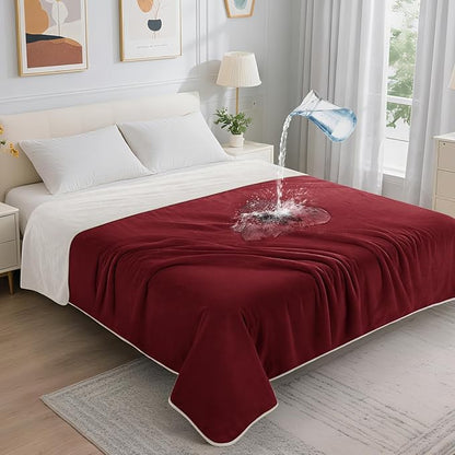 LOOBANI Waterproof Blanket for Bed: Reversible Soft Flannel Queen Bed Blanket by LOOBANI