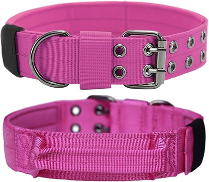 Tactical Dog Collar with Handle, Military Adjustable Heavy Duty Metal Buckle by Periflowin