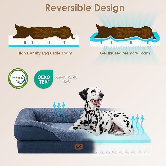 EHEYCIGA Orthopedic Dog Bed for Medium Dog, Waterproof Liner & Washable - Image 2