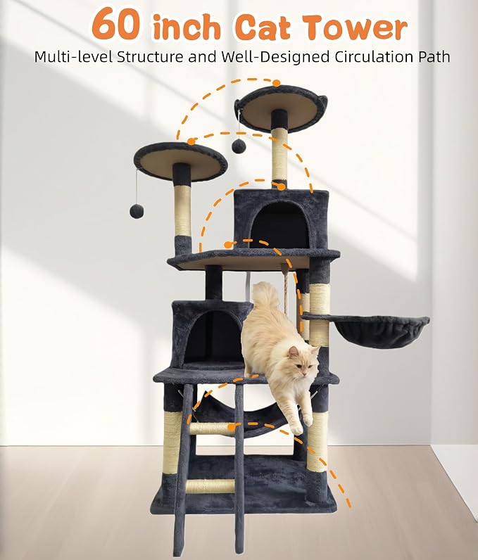 Cat Tree 60.63 inches Cat Tower - Image 6