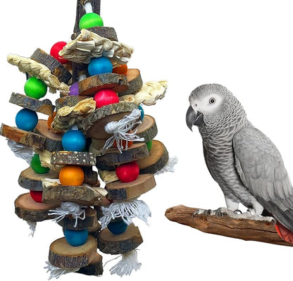 PINVNBY Bird Toys Parrot Toys, Natural Wood Bird Chewing Toys, Parakeet Hanging by PINVNBY