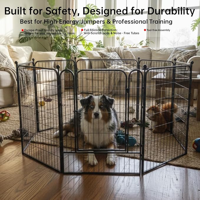 Portable Dog Fence Outdoor for Yard 36'' High, Dog Playpen - Image 3