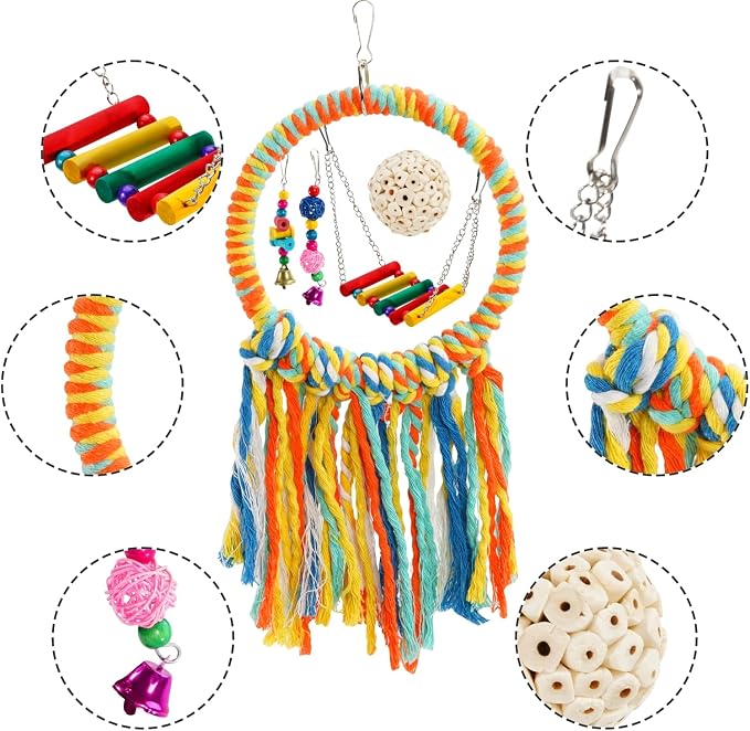 Bird Swing Toys, Parakeet Toys Natural Birds Toys Bird Cage Accessories - Image 5