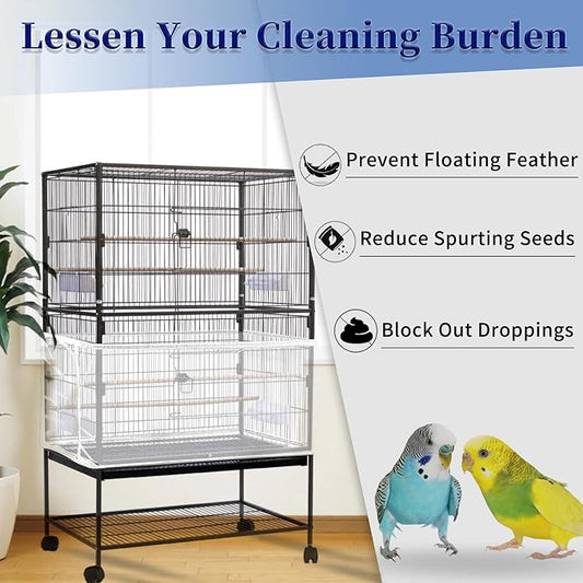 Daoeny Large Bird Cage Cover, Bird Cage Seed Catcher, Adjustable Soft Airy - Image 2