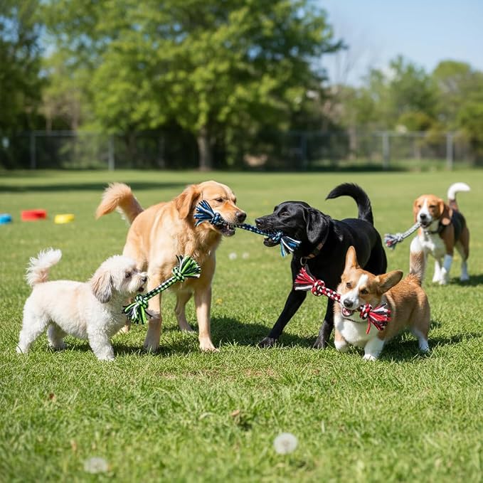 Dog Rope Toys for Small Dogs， Double Knot Ropes Puppy Chew Toys， Cotton Pet - Image 6