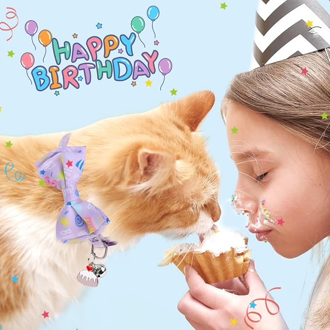 SCENEREAL Cat Bandana Collar for Birthday - Image 3