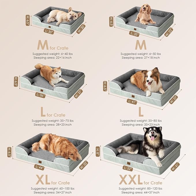 EHEYCIGA Orthopedic Dog Beds for Large Dogs, Waterproof Memory Foam Large Pet - Image 5
