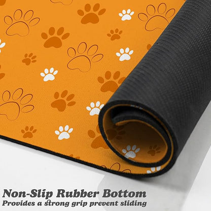 Dog Food Mat, Absorbent Water Bowl Mats Cat Pet Feeding Placemats Orange 24 * - Image 3