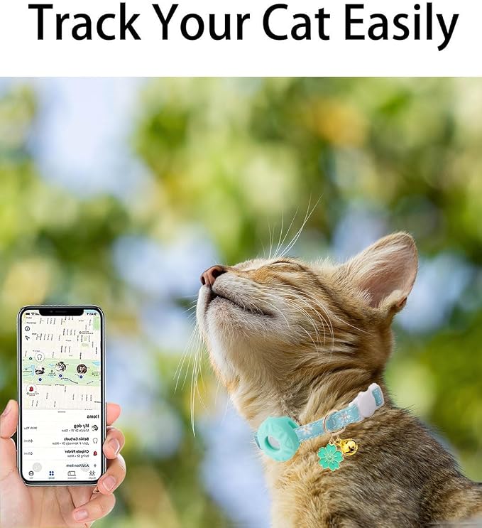 Breakaway Cat Collar with Airtag Holder, Kitten Collar with Apple Air Tag - Image 4