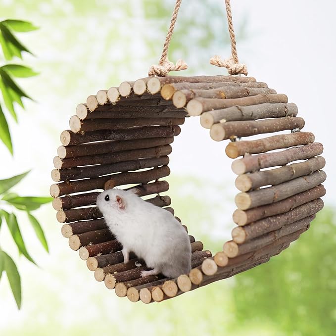 Natural Apple Wood Parrot Hammock & Tree Caves - Image 2