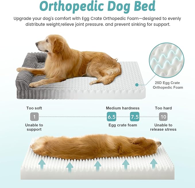 Cute Dog Bed, Faux Rabbit Fur Orthopedic Foam Dog Bed - Image 5