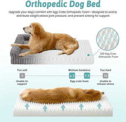 Cute Dog Bed for Small Dogs, Faux Rabbit Fur Orthopedic Foam Dog Bed - Image 6