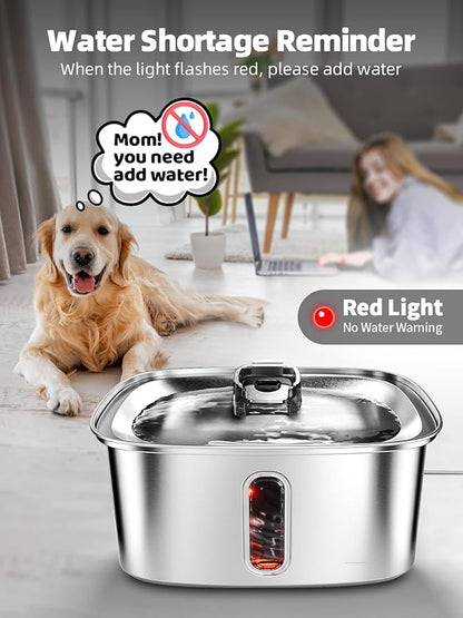 Dog Water Fountain for Large Dogs, 9L/2.4Gal Stainless Steel Dog Fountain - Image 8