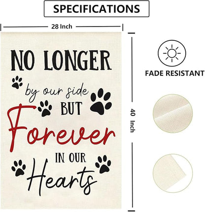 Pet Memorial House Flag No Longer By My Side Forever in Our Heart 28x40 Inch - Image 3