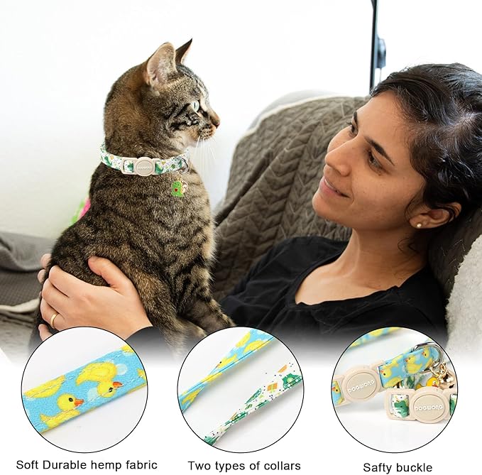 2 Pack Summer Duck Dinosaur Cat Collars Breakaway - Image 3