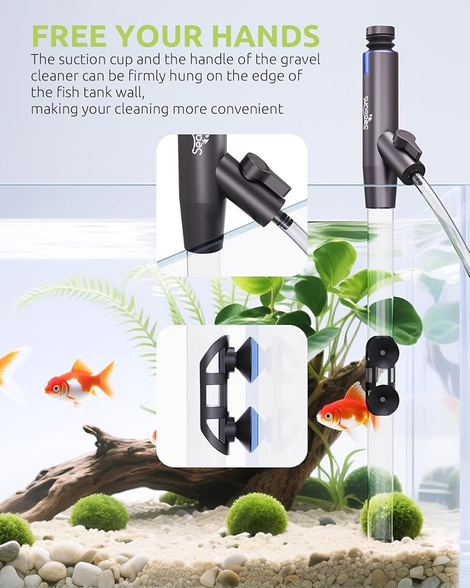 SEAOURA Aquarium Vacuum Gravel Cleaner Adjustable, Aquariums Siphon Fish Tank - Image 6