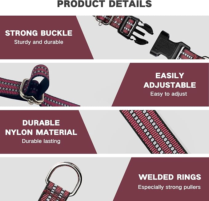 Hikiko Martingale Dog Collars Reflective Nylon Dog Collar - Image 3