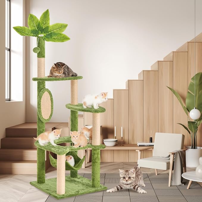 Cat Tree for Indoor Cats, 55 Inch Cat Tower - Image 3