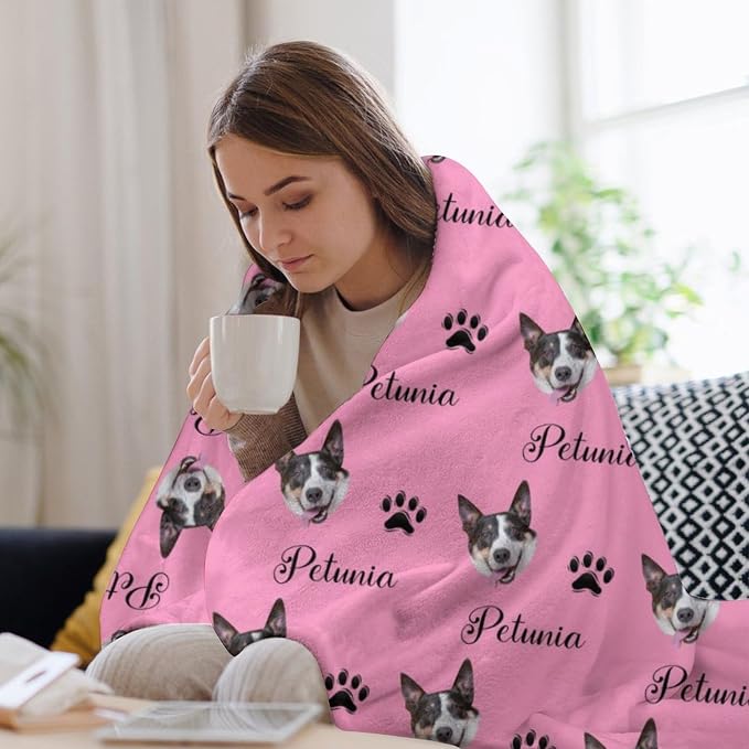 Personalized Paw Print Dog Blanket - Image 4