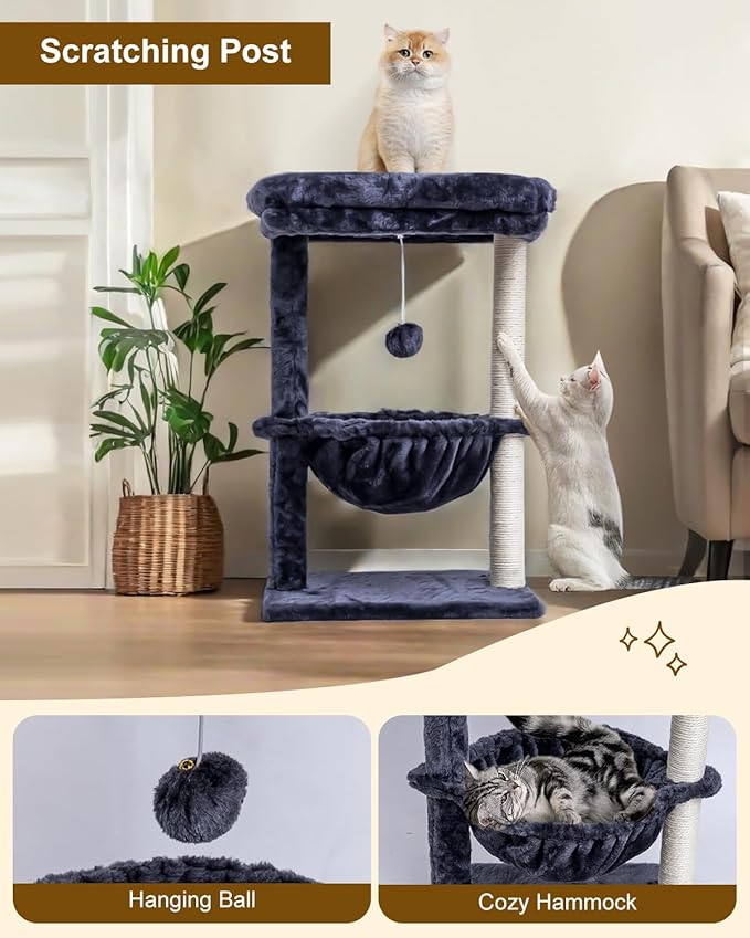 SYANDLVY Small Cat Tree for Indoor Cats, Activity Cat Tower - Image 4