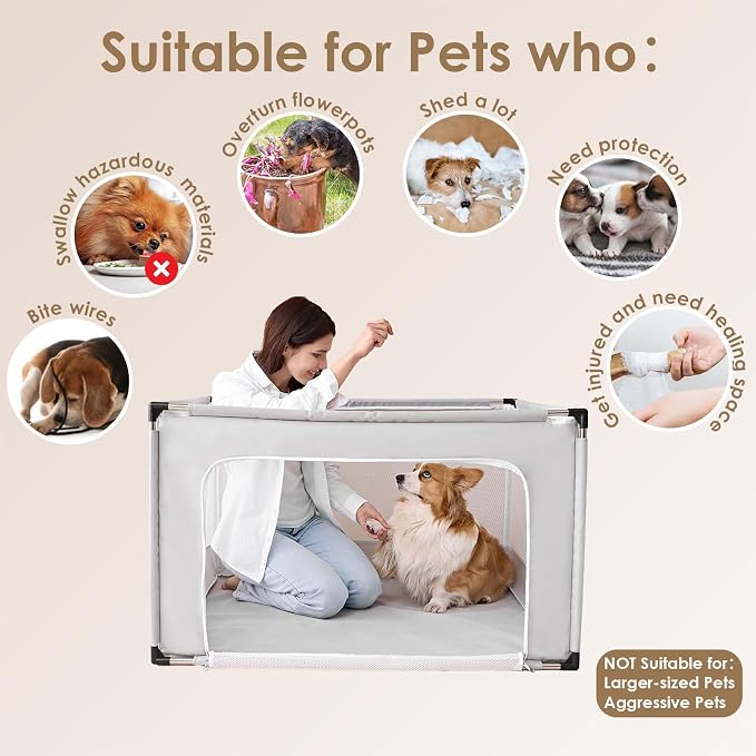 EHEYCIGA 42x42x26 Inches Puppy Playpen Without Top Cover - Image 4