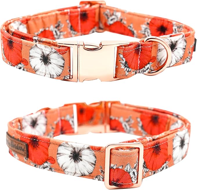 Fall Dog Collar, Pet Collar Bow Floral Pet Collar Girl Boy Holiday Pet Collars - Image 2