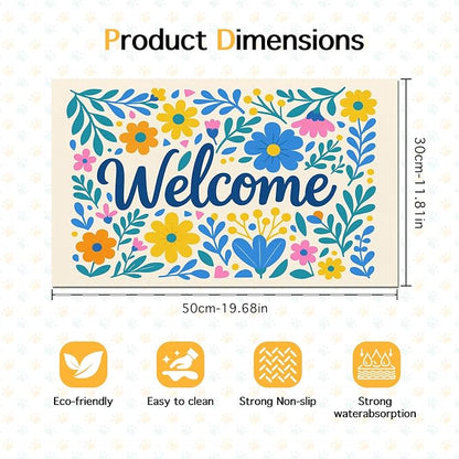 Daisy Flower Pet Food Mat 20" x 12" Welcome Sign Pet Feeding Mat Non Slip Mats - Image 6