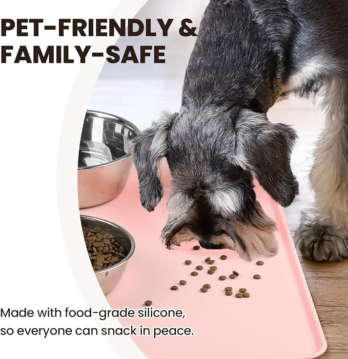 VIVAGLORY Dog Food Mat Flexmat Dog Bowl Mat, Placemat Food Tray - Image 3