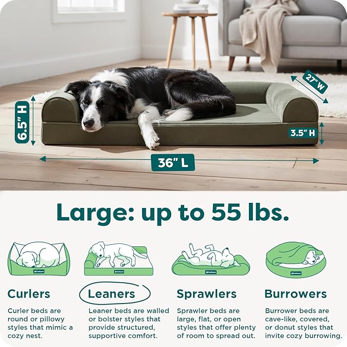 Furhaven Orthopedic Dog Bed for Large/Medium Dogs w/ Removable Bolsters & - Image 3