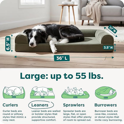 Furhaven Orthopedic Dog Bed for Large/Medium Dogs w/ Removable Bolsters & - Image 3