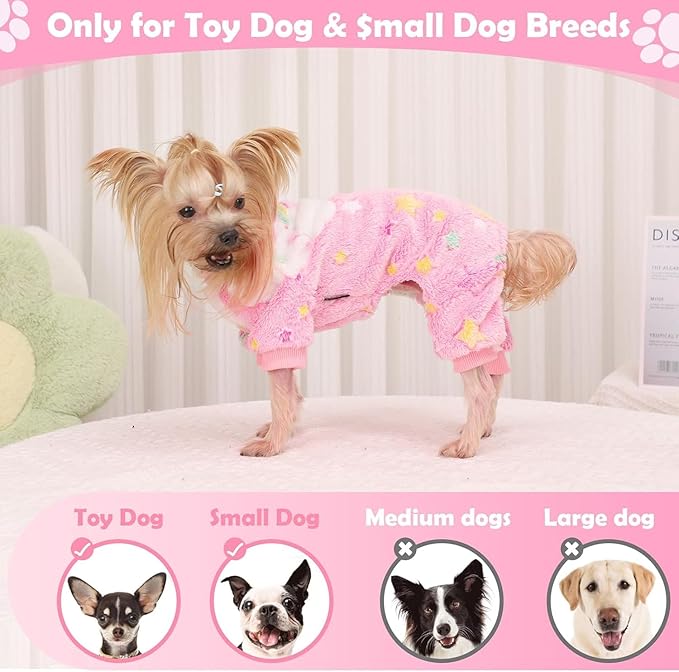 Dog Sweaters Small Girl Warm Fleece Pajamas, Cute Extra Small Dog Clothes - Image 4