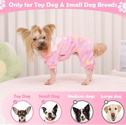 Dog Sweaters Small Girl Warm Fleece Pajamas, Cute Extra Small Dog Clothes - Image 4