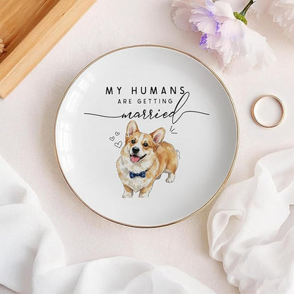 Custom Pet Portrait Watercolor Ring Dish, My Humans Are Getting Married Jewelry - Image 5
