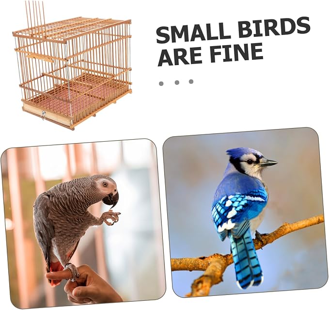 Hemoton Portable Lightweight Bamboo Bird Cage - Image 3