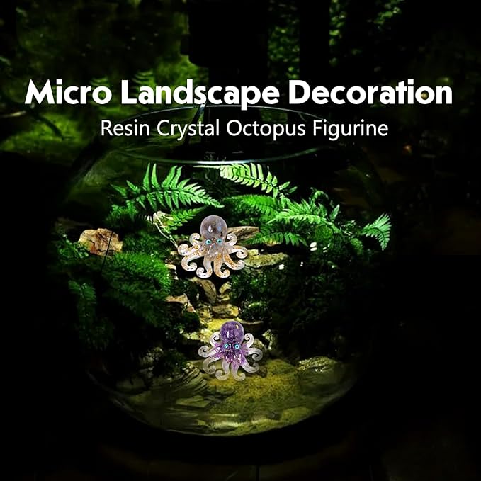 Octopus Decor Aquarium RoseQuartze Gravel Decorative Resin Glass - Image 6