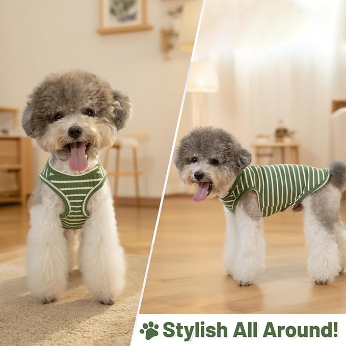 Dog Clothes, Stripe Dogs Shirts - Image 5