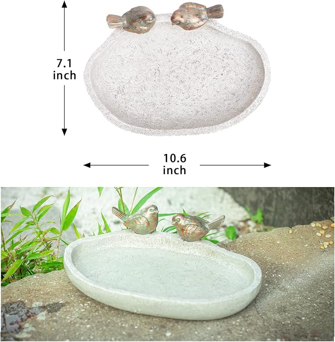 MUMTOP Bird Baths for Outdoors, Outdoor Garden Bird Bath Resin Birdbath Bowl - Image 4