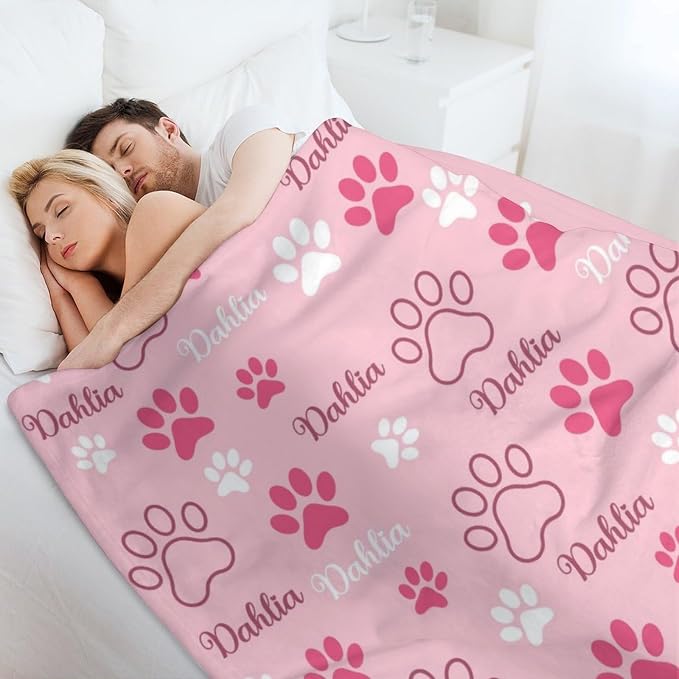 Personalized Paw Print Dog Blanket - Image 5