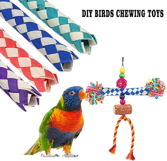 Parrot Toys 20 Pcs 5.5in, Bird Toys Bamboo Finger Traps, DIY Core Bird Chewing - Image 2