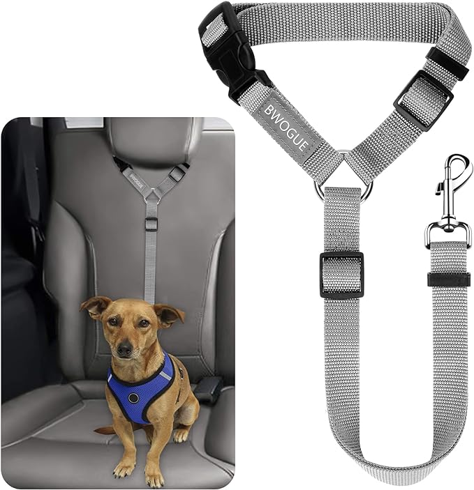 BWOGUE Pet Dog Cat Seat Belts, Car Headrest Restraint Adjustable Safety Leads by BWOGUEPetHome